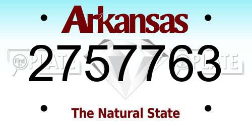 2757763 Arkansas License Plate