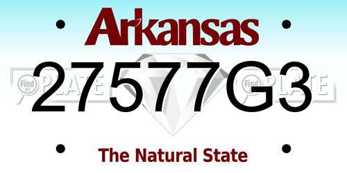 27577G3 Arkansas License Plate