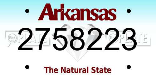 2758223 Arkansas License Plate