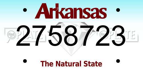 2758723 Arkansas License Plate