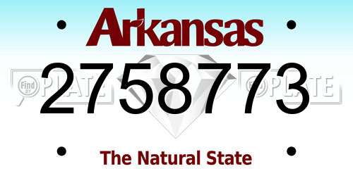 2758773 Arkansas License Plate