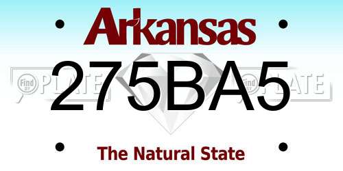 275BA5 Arkansas License Plate