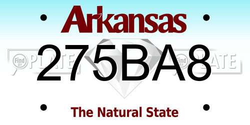 275BA8 Arkansas License Plate