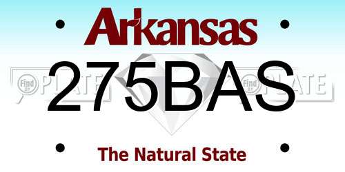 275BAS Arkansas License Plate