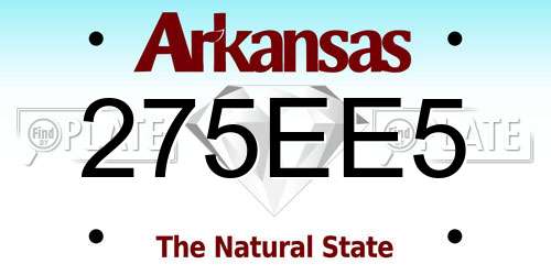 275EE5 Arkansas License Plate