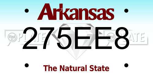 275EE8 Arkansas License Plate