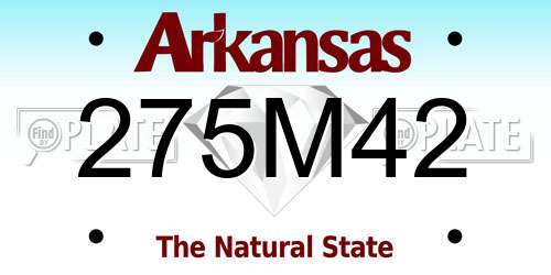 275M42 Arkansas License Plate