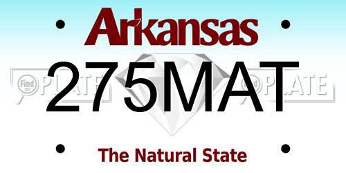 275MAT Arkansas License Plate