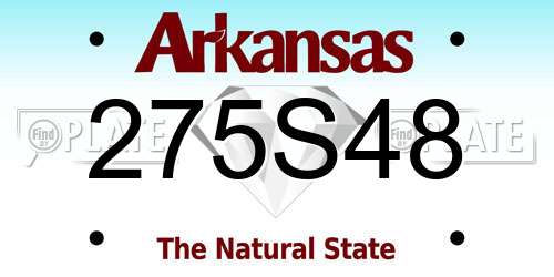 275S48 Arkansas License Plate