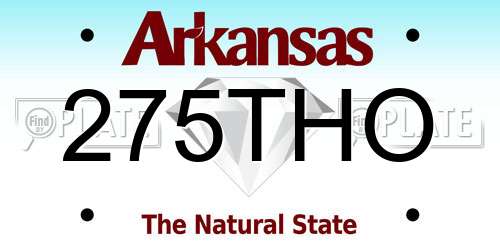 275THO Arkansas License Plate