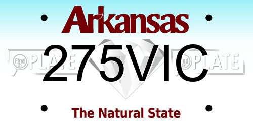 275VIC Arkansas License Plate