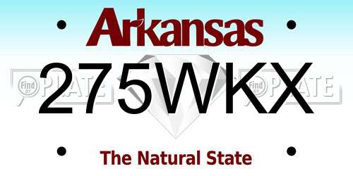 275WKX Arkansas License Plate