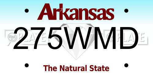 275WMD Arkansas License Plate