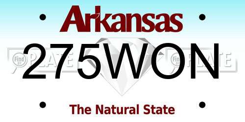 275WON Arkansas License Plate