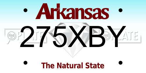 275XBY Arkansas License Plate