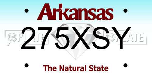 275XSY Arkansas License Plate