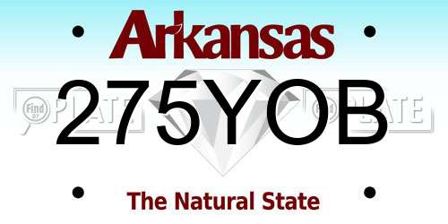 275YOB Arkansas License Plate