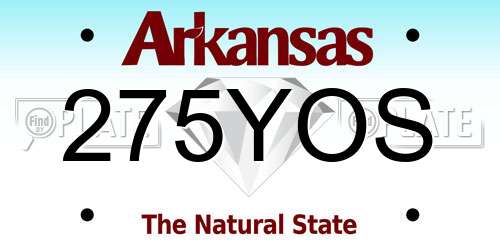275YOS Arkansas License Plate