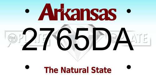2765DA Arkansas License Plate
