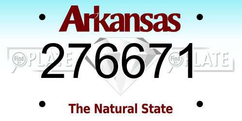 276671 Arkansas License Plate