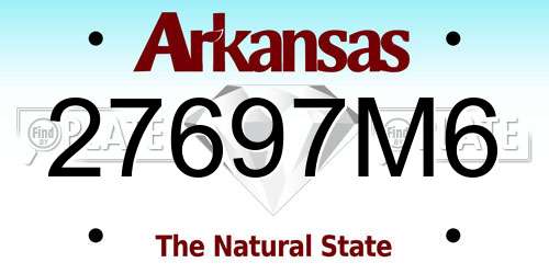 27697M6 Arkansas License Plate