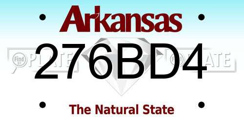 276BD4 Arkansas License Plate