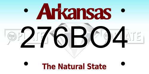 276BO4 Arkansas License Plate