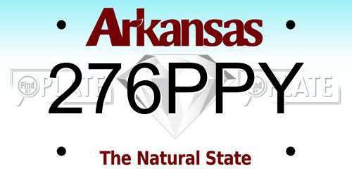 276PPY Arkansas License Plate