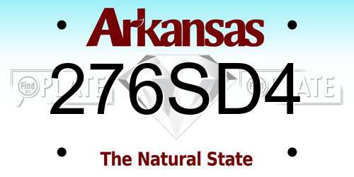 276SD4 Arkansas License Plate