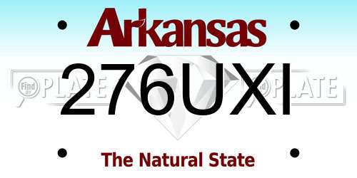 276UXI Arkansas License Plate
