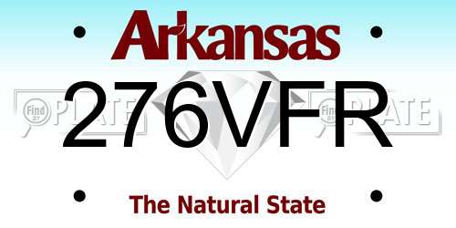 276VFR Arkansas License Plate