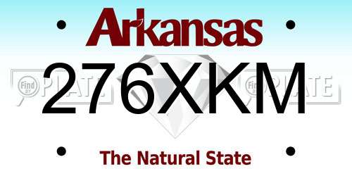 276XKM Arkansas License Plate