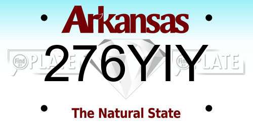 276YIY Arkansas License Plate