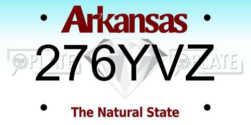 276YVZ Arkansas License Plate