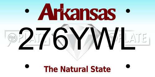 276YWL Arkansas License Plate