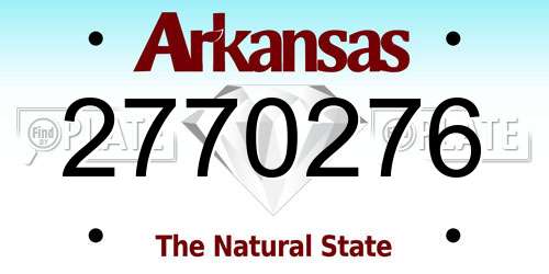 2770276 Arkansas License Plate
