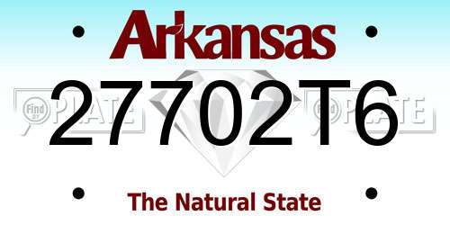 27702T6 Arkansas License Plate