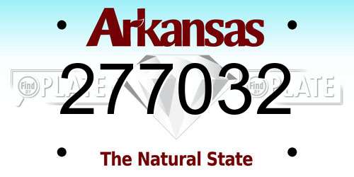 277032 Arkansas License Plate