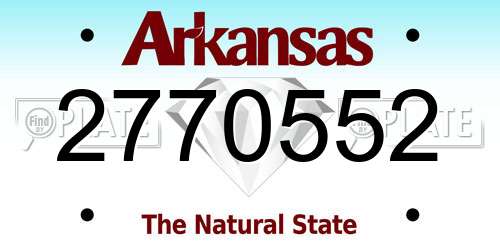 2770552 Arkansas License Plate