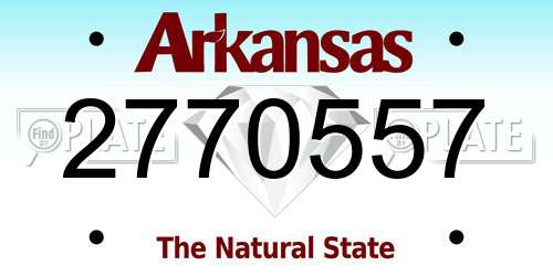 2770557 Arkansas License Plate