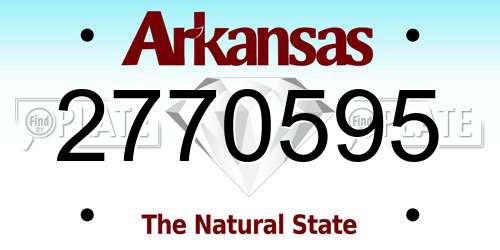 2770595 Arkansas License Plate