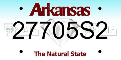 27705S2 Arkansas License Plate