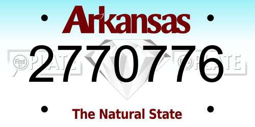 2770776 Arkansas License Plate