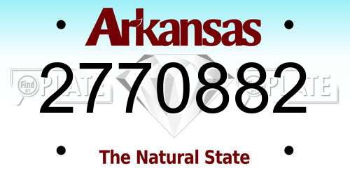 2770882 Arkansas License Plate