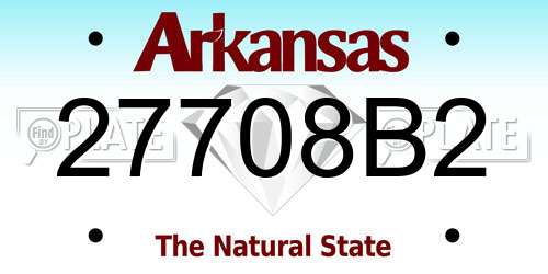 27708B2 Arkansas License Plate