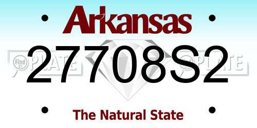 27708S2 Arkansas License Plate