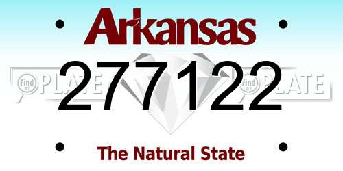 277122 Arkansas License Plate