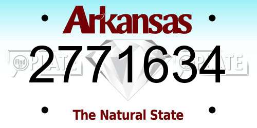 2771634 Arkansas License Plate