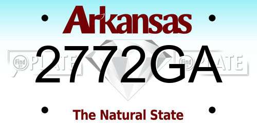 2772GA Arkansas License Plate