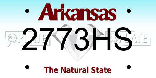 2773HS Arkansas License Plate